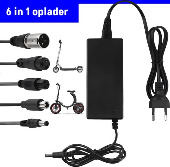 Oplader voor elektrische Steps - 36V/42V 2A universele oplader - hoverboard Drift trikes met 6 batterijlader connectoren ook Geschikt voor Xiaomi Mi Mijia M365- 84W Max - van Qisiewell