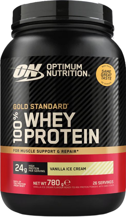 Optimum Nutrition 100% Whey Gold Standard (768g) Vanilla Ice Cream - Eiwitten - Wei-eiwit Mix van Merkloos