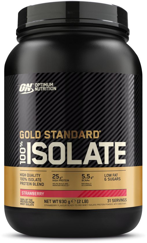 Optimum Nutrition Gold Standard 100% Isolate - Whey Protein Isolaat - Strawberry Eiwitshake - 930 gram (31 shakes) van Merkloos