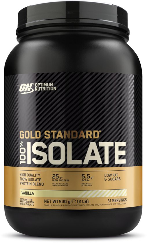 Optimum Nutrition Gold Standard 100% Isolate - Whey Protein Isolaat - Vanilla Eiwitshake - 930 gram (31 shakes) van Merkloos