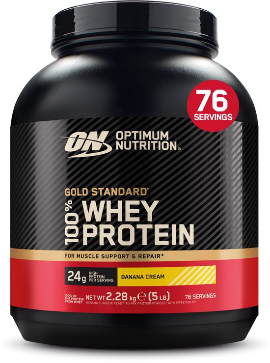 Optimum Nutrition Gold Standard 100% Whey Protein - Banana Cream - Proteine Poeder - Eiwitshake - 2270 gram (71 servings)