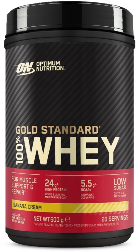 Optimum Nutrition Gold Standard 100% Whey Protein - Banana Cream - Proteine Poeder - Eiwitshake - 620 gram (20 servings)