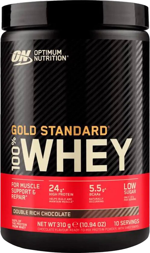 Optimum Nutrition Gold Standard 100% Whey Protein - Double Rich Chocolate - Proteine Poeder - Eiwitshake - 300 gram (10 servings)