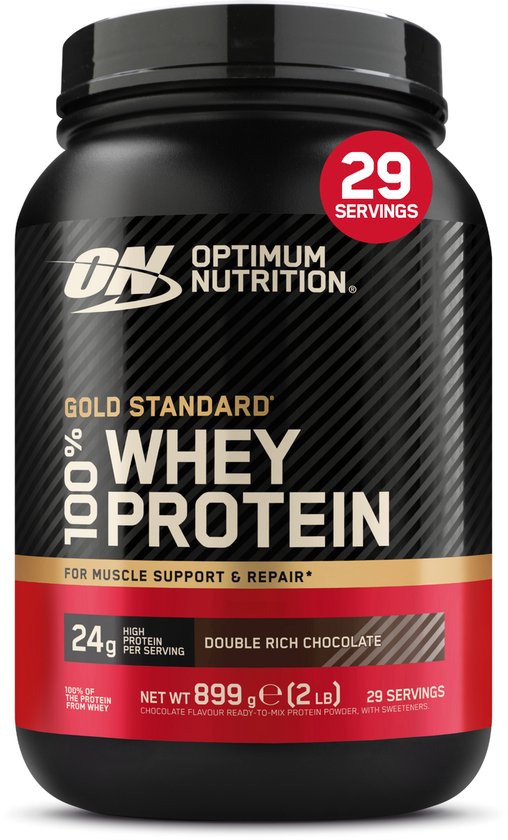 Optimum Nutrition Gold Standard 100% Whey Protein - Double Rich Chocolate - Proteine Poeder - Eiwitshake - 900 gram (28 servings) van Merkloos