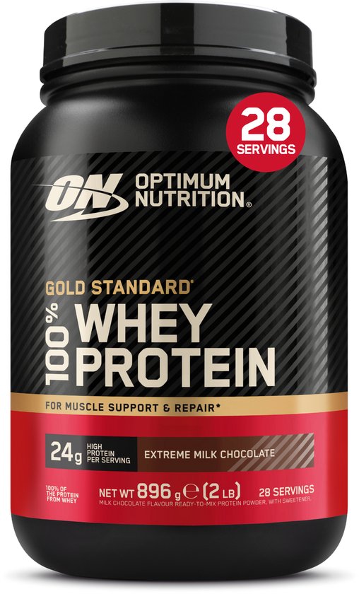 Optimum Nutrition Gold Standard 100% Whey Protein - Extreme Milk Chocolate - Proteine Poeder - Eiwitshake - 900 gram (28 servings)
