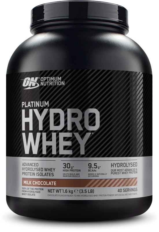 Optimum Nutrition Platinum Hydrowhey - Milk Chocolate Eiwitshake - 100% Whey Isolaat Proteine Poeder - 1600 gram (40 shakes)