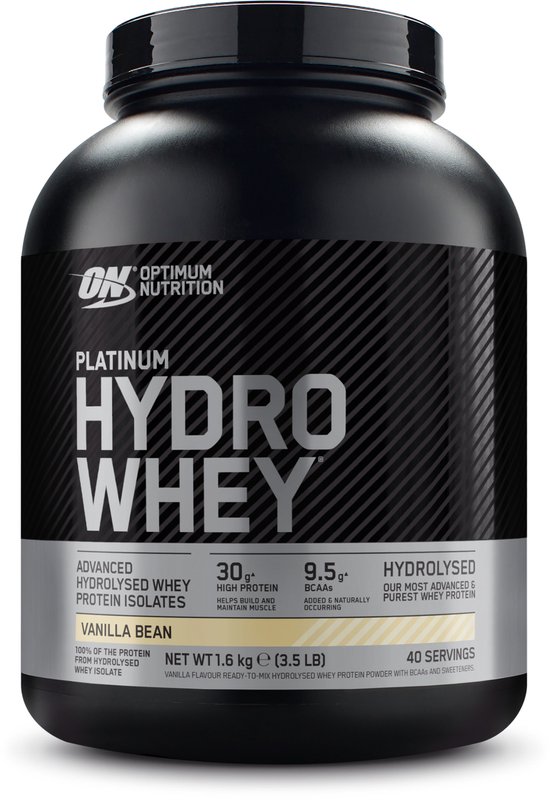 Optimum Nutrition Platinum Hydrowhey - Vanilla Bean Eiwitshake - 100% Whey Isolaat Proteine Poeder - 1600 gram (40 shakes)