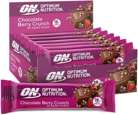 Optimum Nutrition Protein Crunch Bars - Crunchy Chocolate & Sea Salt Proteine Repen - Vegetarisch - 12 Eiwitrepen (660 gram) van Merkloos