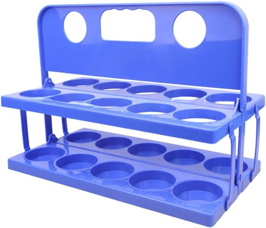 Opvouwbare Bidonhouder - Drankrek Sport - Team Sport Organisatie - 10 Flessen Capaciteit - 44x24x31 cm - Blauw