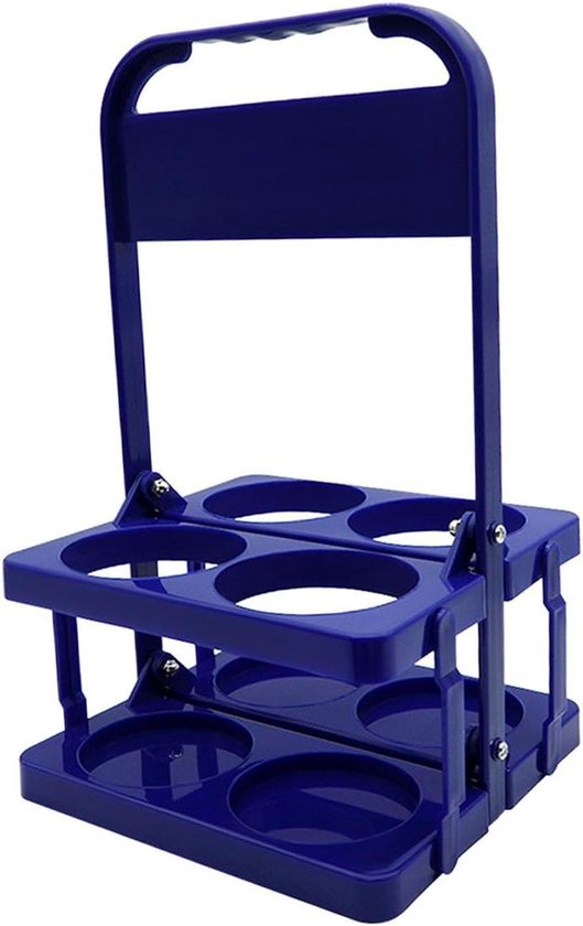 Opvouwbare Bidonhouder - Drinkhouder Draagbaar - Sport Teams - Ruimte voor Vier Flessen - 32x19x18cm - Blauw