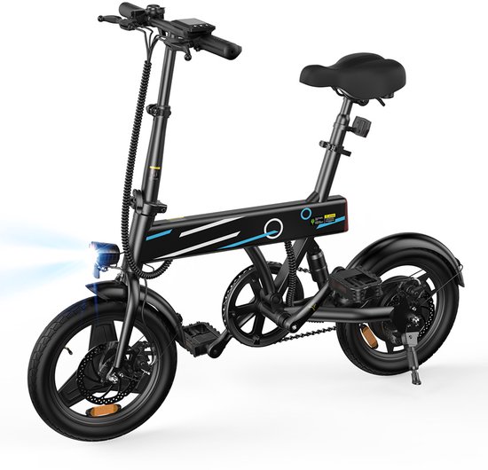 Opvouwbare Elektrische Fiets EB1 - 14 inch - Met trapondersteuning - Slim LCD-display - 36V 7,8Ah - Dubbele schijfremmen - Stedelijk woon-werkverkeer van Zacro