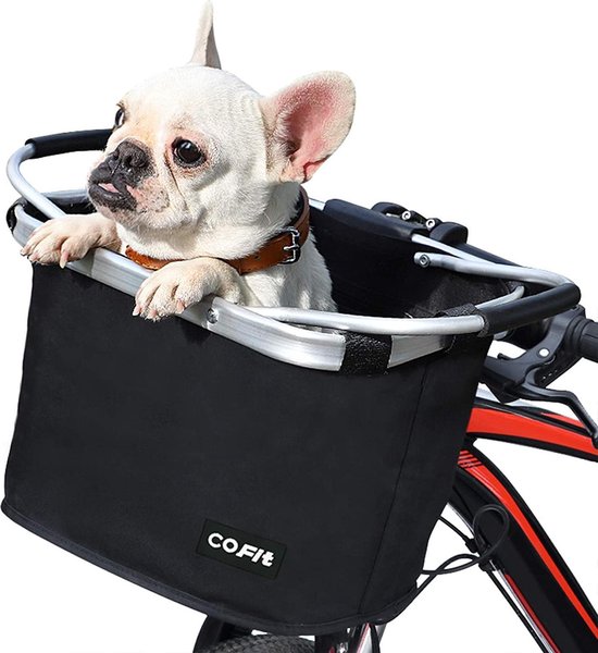 Opvouwbare Fietsmand, Multifunctionele Afneembare Fietsmand voor Huisdieren, Winkelen, Woon-Werkverkeer, Kamperen en Buitenshuis- eenvoudig zwart van WEMk表
