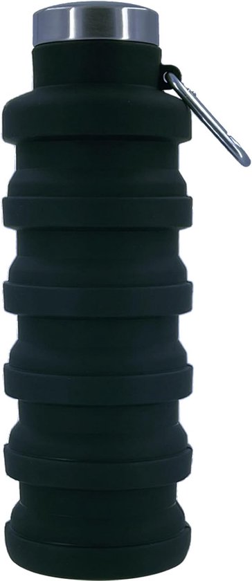 Opvouwbare Sportfles - Waterfles – Lekvrij – Lichtgewicht – Voor Outdoor, Reizen, Fitness - Zwart – 500 ml
