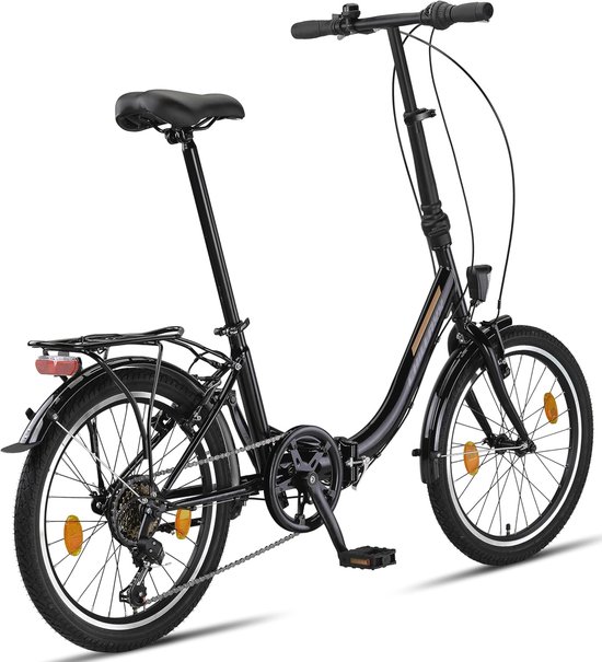Opvouwbare Vouwfiets 20 inch – Shimano 6 Versnellingen – LED Licht – Quick-Fold Systeem – Compacte Stadsfiets