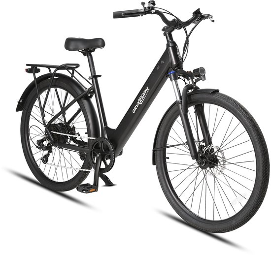 ORYXEARTH Elektrische Fiets – 36V 10Ah Batterij – 250W Motor – Mat Zwart –27,5" Wielen – LCD Display – Mechanische Schijfremmen – Shimano 7 Versnellingen – Aluminium Frame – E-Bike voor Werk, School, Parkritten en Vrije Tijd