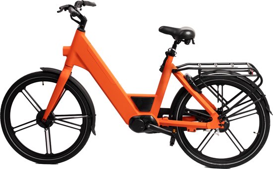 Ostrichoo Caesar E-Bike (oranje): Revolutionaire 540WH FastCap Batterij – Snelste Oplaadtechnologie, 120km Bereik, Brandveilig, Bafang Middenmotor, Onderhoudsvrij Comfort met Antilek Banden van Ostrichoo