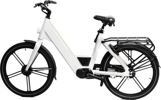 Ostrichoo Caesar E-Bike (wit): Revolutionaire 540WH FastCap Batterij – Snelste Oplaadtechnologie, 120km Bereik, Brandveilig, Bafang Middenmotor, Onderhoudsvrij Comfort met Antilek Banden van Ostrichoo