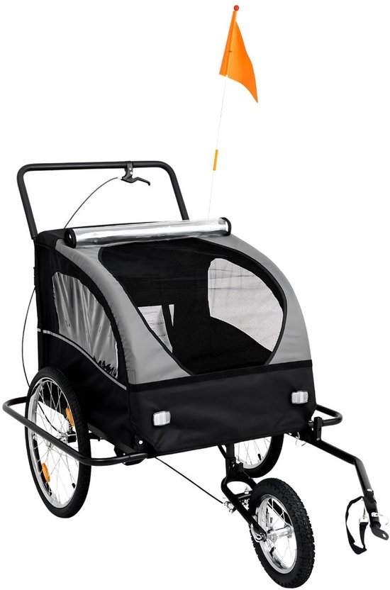 Outbee Fietskar Voor Kinderen - 2 in 1 Fietskar En Wandelwagen - Kinderfietskar - Kinderbuggy - 3 Wielen - Met Vlag van Merkloos