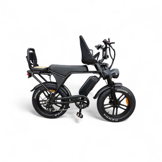 Ouxi C80 Family Fatbike met Kinderzitjes Voor en Achter - Zwart van Ouxi