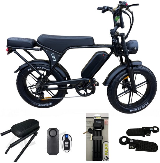 Ouxi C80 V8 6.0 Fatbike Zwart met Hydraulische Remmen & NFC 2025 van Ouxi