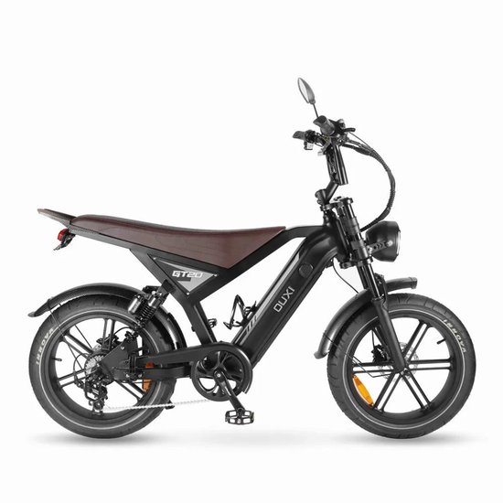 OUXI GT20 Elektrische Fatbike - Richtingaanwijzers - NFC-chip - 20 Inch - 250W Motor - 7 Versnellingen - 65 km Actieradius - Hydraulische Schijfremmen - Zwart