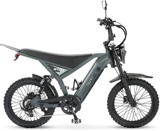 OUXI GT20 Pro Elektrische Skinnybike - Richtingaanwijzers - NFC-chip - 20 Inch - 250W Motor - 7 Versnellingen - 65 km Actieradius - Hydraulische Schijfremmen - Donkergrijs