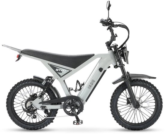 OUXI GT20 Pro Elektrische Skinnybike - Richtingaanwijzers - NFC-chip - 20 Inch - 250W Motor - 7 Versnellingen - 65 km Actieradius - Hydraulische Schijfremmen - Lichtgrijs van Ouxi
