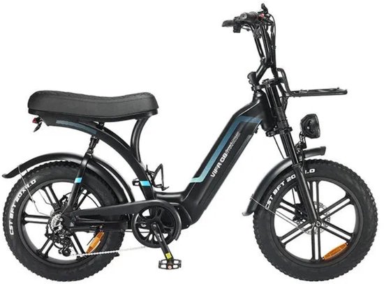OUXI Q8 Elektrische Fatbike - Lage Instap - Ingebouwd Alarmsysteem - 20 Inch - 250W Motor - 7 Versnellingen - 85 km Actieradius - Hydraulische Schijfremmen - Zwart