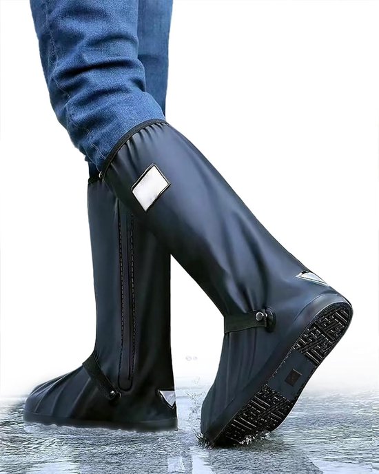 Overschoenen Waterdicht - Maat 38-40 - Zwart - Unisex - Regenschoenen Fiets - Schoenhoesjes - Reflecterend, Antislip & Opvouwbaar - Herbruikbare Schoenen Overtrekken - Fietsen, Wandelen, Kamperen & Motorkleding