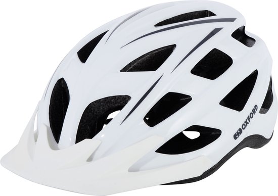 Oxford Talon Fietshelm - Wit - Fietshelm Volwassenen - Fietshelm Dames - Fietshelm Heren - Mountainbike Helm - Elektrische Fietshelm - Fatbike helm - Geschikt voor de aankomende Helmplicht 2027 - Veilig - Maat S/M - 54-58 cm van Oxford