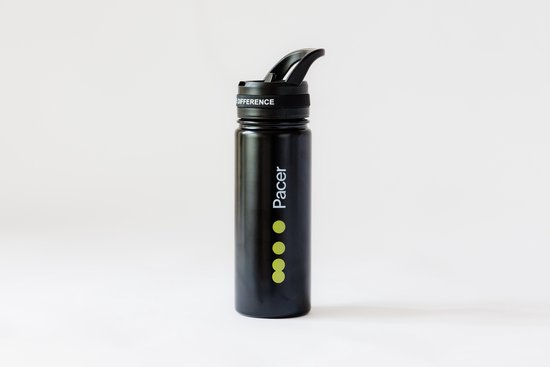 Pacer STEALTH - 550ml - RVS waterfles - zwart - Pacer logo / Fuel the difference