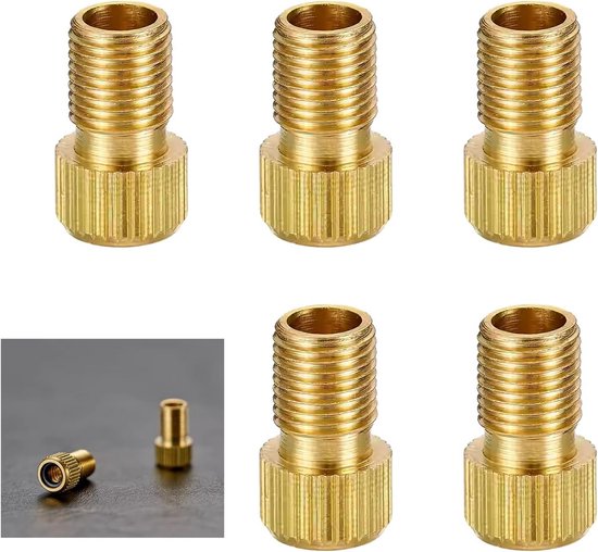 Pack of 5 French Valve Adapters, Bicycle Valves, French on Car Valve, Air Pump, Attachment, Presta to Schrader Valve Adapter, Pump, Bicycle Pump, Car Valve Adapters for Bicycle