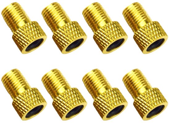 Pack of 8 Bicycle Valve Adapters, Bicycle Valve Adapter, French Valve Adapter, Bicycle Accessories, Valve Adapter, Bicycle, Car Valve, Valve Adapter with Seal Ring for Bicycle Valves