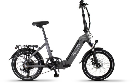 PACTO E-ONE - elektrische vouwfiets - lage instap - Shimano 7 speed - Schijfremmen - Grijs van PACTO