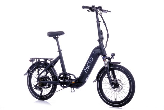 PACTO E-ONE - elektrische vouwfiets - lage instap - Shimano 7 speed - Schijfremmen - Zwart van Merkloos