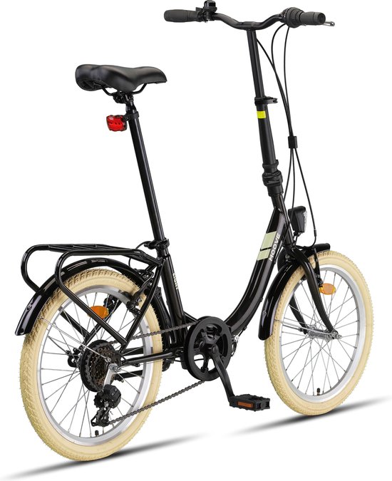 Pacto Eight Vouwfiets 6v Zwart Folding Bike Plooifiets Lage Instap Shimano 20 inch van Merkloos