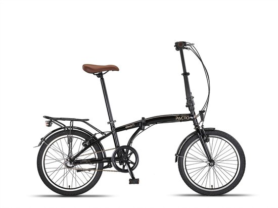 Pacto Eleven Vouwfiets Zwart 3v Folding Bike Plooifiets Shimano Nexus 20 inch van Merkloos