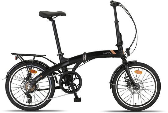 Pacto Four S Vouwfiets Zwart 6v Plooifiets Aluminium Schijfrem Disc Shimano van PACTO