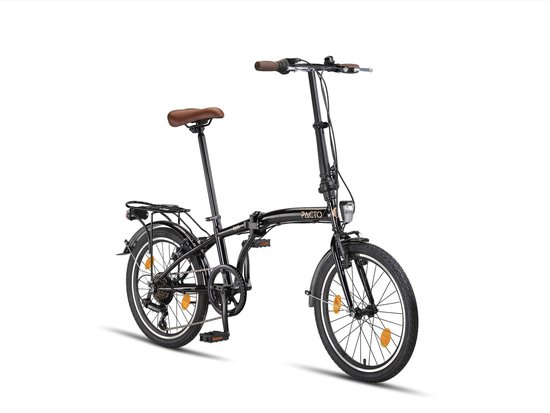 Pacto Ten Vouwfiets Zwart Shimano 6v 20 inch Plooifiets Folding Bike van Merkloos