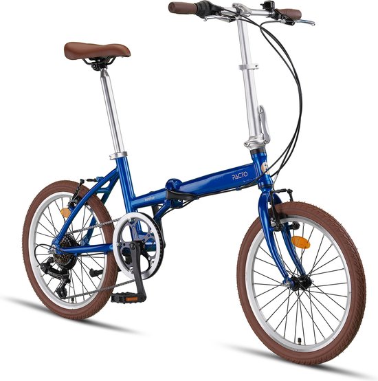 PACTO TWELVE FOLDING BIKE BLUE 6v VOUWFIETS PLOOIFIETS RETRO DESIGN FIETS ALUMINIUM 20 inch van PACTO