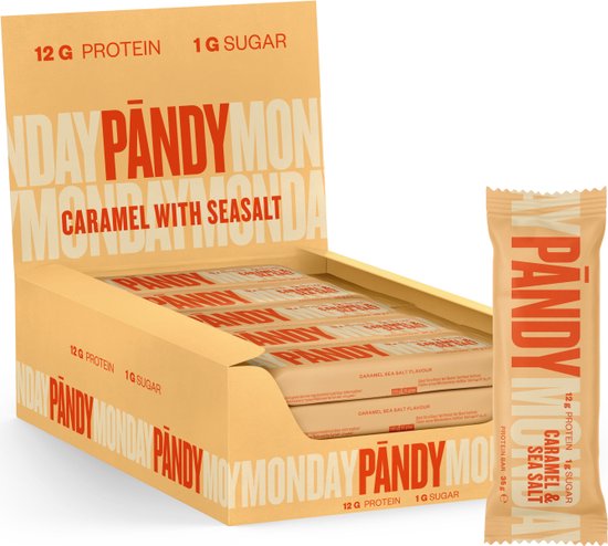Pandy Low Sugar Protein Bar - Caramel with Sea Salt - Eiwitrepen - 18 x 35 g