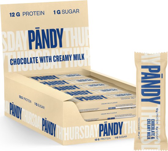Pandy Low Sugar Protein Bar - Chocolate with Creamy Milk - Eiwitrepen - 18 x 35 g
