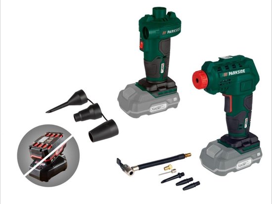PARKSIDE® Accu-compressor en -luchtpomp 20V zonder accu en lader - 2-in-1 accu-compressor en -luchtpomp