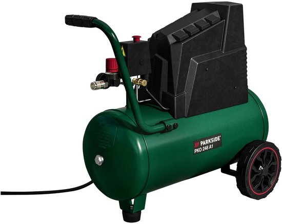 Parkside PKO 248 A1 Olievrije Compressor – Krachtige Luchtcompressor met 24L Ketel (1100W)