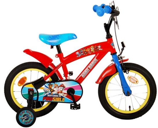 Paw Patrol Kinderfiets - Jongens - 14 inch - Rood/Blauw van Merkloos
