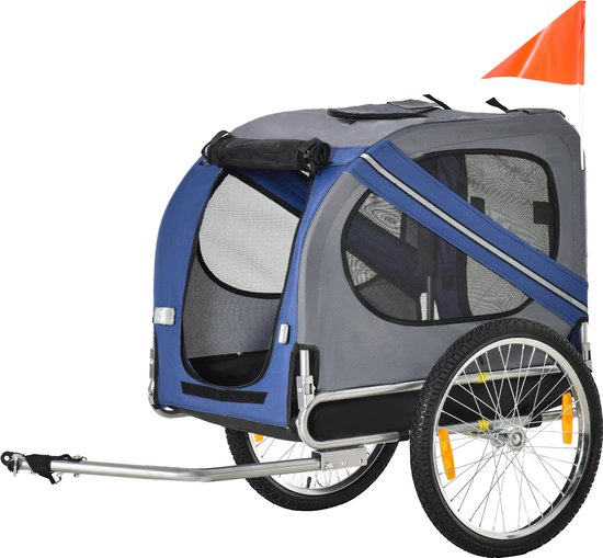 PawHut Huisdier fietsaanhanger weersbescherming hondenkar oxford-stof D00-098 van Pawhut