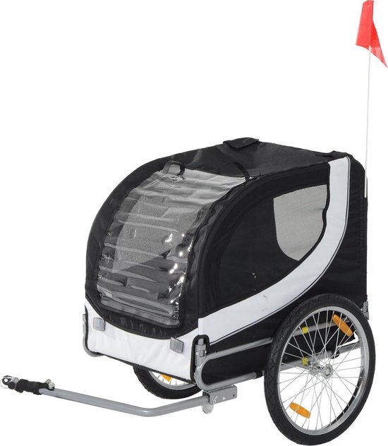 Paws & Claws - Hondenfietskar - Fietskar - 130 x 90 x 110 cm - Wit/Zwart van Paws & Claws