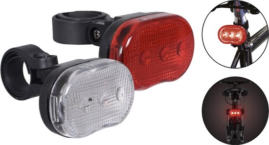 PD® Fietsverlichting set - Kwaliteit Fietslampjes LED Wit en Rood - 2 Delig - Veilige Ritten Dag en Nacht!