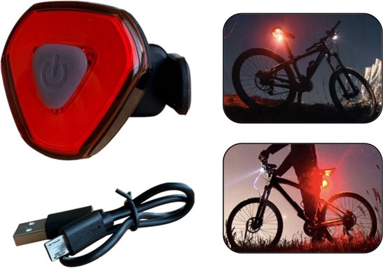 PD® - Fietsverlichting USB Oplaadbaar - LED - Achterlicht - 3 Standen in Lichtsterkte - Rood