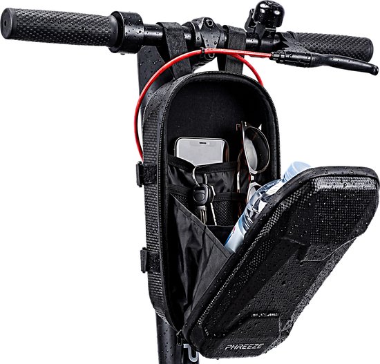Phreeze Stuurtas Elektrische Step 4L - Groot & Schokbestendig - Waterdichte Opbergtas met 3 Vakken - Frametas - Opbergtas Fietsframe - Handlebar Bag geschikt voor Xiaomi, Segway, Ninebot Fiets & E-Scooter